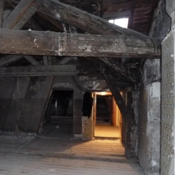 Avant : combles et charpente ancienne avant travaux